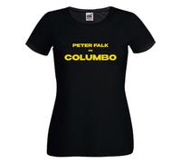 Tshirt Peter Falk as Columbo tenente colombo telefilm nera 100% cotone donna