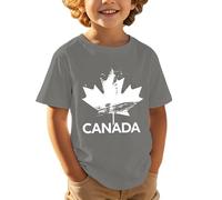 Tshirt Ragazzo 16 Anni - Maglietta a Maniche Corte per Bambini Casual Comoda e alla Moda Sportiva con Stampa a Foglia d'Acero per la Festa Nazionale Canadese Europea Giorno dell'indipendenza