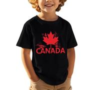 Tshirt Ragazzo - Maglietta a Maniche Corte per Bambini Casual Comoda e alla Moda Sportiva con Stampa a Foglia d'Acero per la Festa Nazionale Canadese Europea Giorno dell'indipendenza