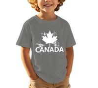 Tshirt Ragazzo - Maglietta a Maniche Corte per Bambini Casual Comoda e alla Moda Sportiva con Stampa a Foglia d'Acero per la Festa Nazionale Canadese Europea Giorno dell'indipendenza