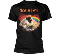 Tshirt Rainbow Rising Album Band Men Black Large Tee Unis Funny girf Tee Black M