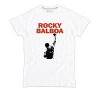 Tshirt Rocky Balboa Pugile film boxer Sylvester Stallone bianca cotone unisex