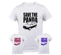 Tshirt Save the Panda bianca cotone stampe colorate 4x4 auto anni 80 e 90 motori