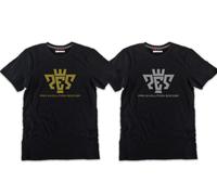 Tshirt stampa PES cotone Nera Pro evolution soccer stampa gold o silver unisex