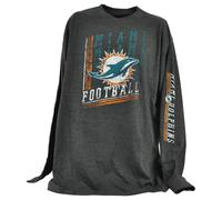 Tshirt Tee A Maniche Lunghe Charcoal Con Logo Dei Miami Dolphins NFL