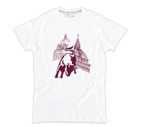 Tshirt TORO Mole Antonelliana Superga tifoso Torino bianca cotone granata bull