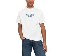 tshirt uomo maniche corte GUESS small logo t-shirt manica corta PurWhite 424449