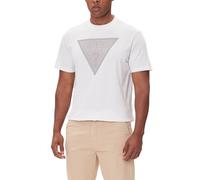 tshirt uomo maniche corte GUESS triangle logo tshirt manica corta PurWhit 404295