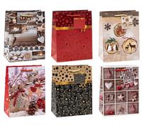 TSI 83019 Gift Bags Christmas No 9, Pack of 12, Size: Medium (7 x 4 x 9 inch) (H