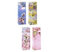 TSI 83280 Sachetti da Regalo per Bottiglie, 4 Motivi di Primavera, Misura 36 X 12 X 8 Cm, Confezione da 12 Pezzi