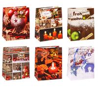 TSI 87016 gift bags Christmas No 6, Pack of 12, size: medium (9 x 7 x 4 inch)