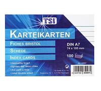 TSI - Cartoncini per appunti DIN A7, a righe, 100 pezzi