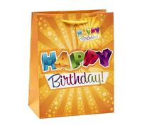 TSI Confezione da 3 sacchetti regalo Happy Birthday, dimensioni medie (altezza x larghezza x profondità) 23 x 18 x 10 cm, art. n. 84014-1