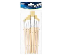 TSI Set di pennelli a setole da 8 pezzi (misure 1, 2, 4, 6, 8, 10, 12 e 20), manico naturale, setole di alta qualità, cod. art. 49209