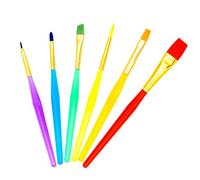 TSI Set di pennelli in nylon, 6 pezzi, misure: 1, 2, 3, 4, 5 e 9, manici colorati trasparenti, cod. art. 49009