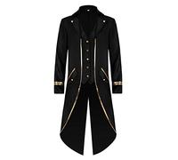 TSIRNK Steampunk, costume da uomo, medievale, da uomo, per carnevale, Halloween, colore nero, L
