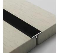 Tsition Strip T Molding Flooring Tsitions Bar, Striscia di Soglia per Pavimento in Laminato per Porte Interne, Strisce di Copertura per Cuciture Piatte per Piastrelle/Legno, Super STR, Black