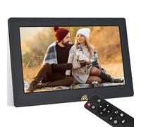 TSITSC Cornice digitale da 10,5 pollici, 1280 x 720 IPS, schermo elettronico, calendario/funzione orologio/musica/lettore foto/video con telecomando, supporta scheda USB/SD (nero)