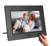 TSITSC Cornice elettronica da 7 pollici, 1024 x 600 IPS, cornice digitale calendario/funzione orologio/musica/lettore foto/video con telecomando, supporta scheda USB/SD