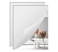 TSKDKIT 2 piastrelle autoadesive a specchio in acrilico di grandi dimensioni per specchio da parete ispessito, piastrelle non in vetro, camera da letto, porta (40x30x2.5 mm)