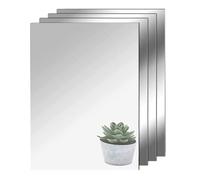 TSKDKIT 4 Pezzi Specchio Adesivo da Parete 29 X 21cm Non in Vetro per Armadio, Muro - Acrilico Adesivo per Decorazioni Murali Casa