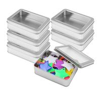 TSKDKIT 6 PCS Contenitori in Metallo rettangolari Scatole portaoggetti Piccola Scatola in Metallo Organizer Portatile per Carte da Gioco, Auricolari, Cavi di Ricarica, Sapone (12.5 x 9 x 3,5 cm)
