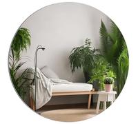 TSKDKIT - Grande specchio da parete rotondo adesivo HD - 50 cm - Specchio da parete decorativo senza cornice - Per toilette degli ospiti, bagno, guardaroba, soggiorno, ecc