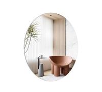 TSKDKIT Specchio da parete, 42 x 33 cm, autoadesivo senza fori, in acrilico, senza cornice, per bagno, porta dell'armadio, corridoio (ovale)