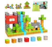 TSKER Blocchi Magnetici per Bambini - 100 Pezzi Cubi Magnetici per Bambini, Costruzioni Magnetiche Costruisci un Mondo Fantastico - Serie Foresta, Ottimo Regalo per Bambini dai 3 Anni in su