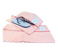 Tskijun, borsa impermeabile per scarpe, a prova di polvere, a righe, colore rosa, ideale per viaggi e palestra, per organizzare piccole cose, può essere appesa