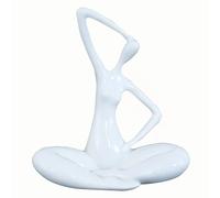 TSKIQQLQ Decorazioni per scaffali Modern Statue Figurine Decorative Statues Woman Yoga Home In Resin Ornaments Decorazioni per l'ufficio(White C,Shiny)