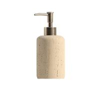 TSKIQQLQ, dispenser per sapone ricaricabile in pietra, flacone per shampoo liquido beige travertino, dispenser per sapone mani in marmo per bagno e cucina, nuovi elementi essenziali per la casa