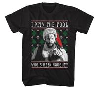 TSKKEFHH Mr. T Mens T Shirt Pity The Fool Who's Been Naughty CottonBlackS