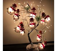 TSLBW Luci della Stringa della Decorazione di Natale Luci della Stringa del Pupazzo di Neve 20 luci a LED Lucine Alimentate a Batteria per l'albero di Natale Giardino, Camera da Letto, 3 Metri