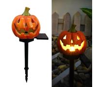 TSLBW Luci LED solari di Halloween Zucca Decorazione Giardino Luce Pali da Giardino Luci notturne per Prato Cortile Sentiero Patio Lampada Impermeabile (Zucca A)
