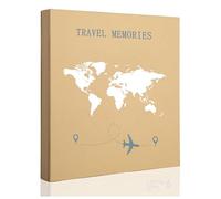 Tslespcx Album fotografico da viaggio, 10 x 15 cm, 600 foto, 5 foto per pagina, 600 tasche, copertina in carta kraft raffinata, album fotografico per vacanze, design da viaggio, mappa del mondo,
