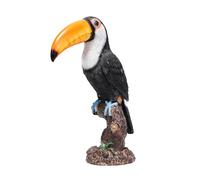 TSLVTA Statua di Tucano su Ceppo, Ornamento in Resina, Scultura di Uccello Tropicale, Adorabile, Altezza 31 cm, Strumento didattico, Lavorazione Pregiata