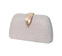 TSMORY 2023 NUOVA borsa da sera per le donne foglia formale signora borsa da festa banchetto borse da sposa borsa a tracolla con catena, Argento, As shown in the figure