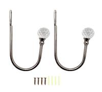TSMORY 2Pcs U Forma di Cristallo Tieback Multifunzione Appendibile Gancio Da Parete Per Scuola Ufficio Finestra Della Parete Della Porta