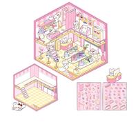 TSMORY 3D House Scene Sticker Miniature Simulato Cabina Scena Sticker Per Scrapbooking Journal Notebook Foto Album Cassa Del Telefono