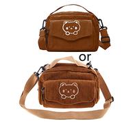 TSMORY Bella borsa a tracolla da donna e ragazza, piccola borsa a tracolla in velluto a coste per lo shopping da appendere fuori, Marrone, As shown in the figure