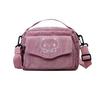 TSMORY Bella borsa a tracolla da donna e ragazza, piccola borsa a tracolla in velluto a coste per lo shopping da appendere fuori, rosa, As shown in the figure