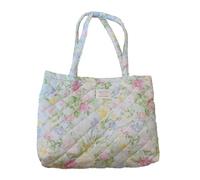 TSMORY Borsa a tracolla con stampa floreale, trapuntata, stile francese, borsa per ascella, grande capacità, borsa per la spesa, borsa da scuola per studenti, Pittura a olio., Size: Width 40cm*Height