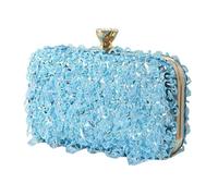 TSMORY Borsa da sera 2023 borsa da sera con perline fatta a mano elegante borsa da festa banchetto borsa da sposa per ragazza borsa a tracolla, Blu, As shown in the figure