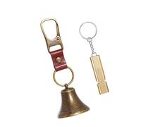 TSMORY Ciondolo a forma di orso alla moda per esterni, multiuso, suoneria forte per clip di sicurezza, con fischietto, portachiavi, ornamento, bronzo, S