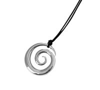 TSMORY Collana alla moda con ciondolo in metallo a spirale, per autunno e inverno, accessorio alla moda per l'uso quotidiano, 3.8x4cm, Metallo
