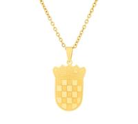 TSMORY Collana con bandiera croata alla moda, gioiello con distintivo della Croazia, regolabile, etnico, con ciondolo girocollo per uomo e donna, As shown in the figure, Acciaio inossidabile
