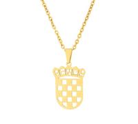 TSMORY Collana con bandiera croata alla moda, gioiello con distintivo della Croazia, regolabile, etnico, con ciondolo girocollo per uomo e donna, As shown in the figure, Acciaio inossidabile