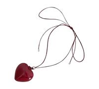TSMORY Collana con ciondolo a forma di cuore gonfio, regalo di compleanno, collana con ciondolo a forma di cuore grande, elegante accessorio da donna, Heart diameter: 4.3cm, Resina