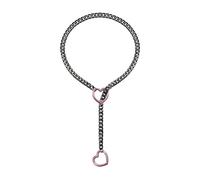 TSMORY Collana con ciondolo a forma di cuore, stile punk rock, stile punk rock, con ciondolo a forma di cuore regolabile, elegante catena per, 60cm, Acciaio inossidabile
